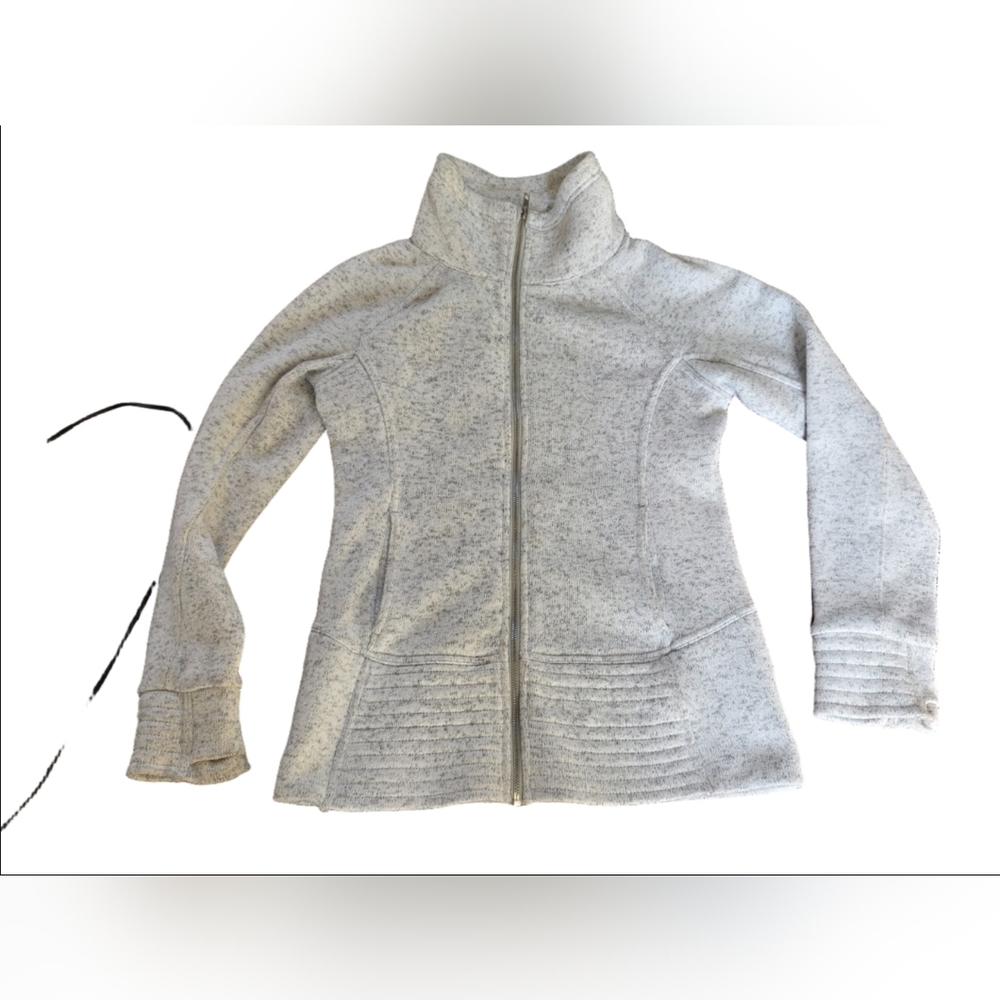 Altar'd State Stand Out For Good White & Gray Full Zip Sweater Size S
